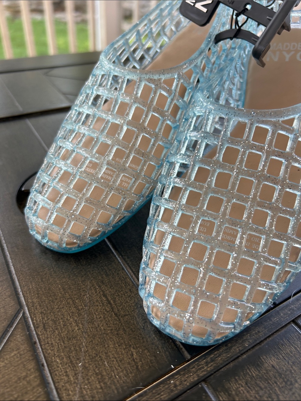Madden NYC new sparkle jelly sandals pastel baby blue youth size 5 ladies 6.5-7 - Picture 3 of 7